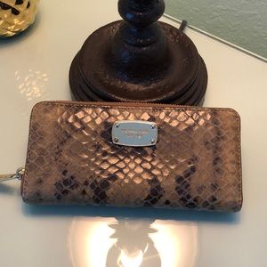 MK snake skin wallet